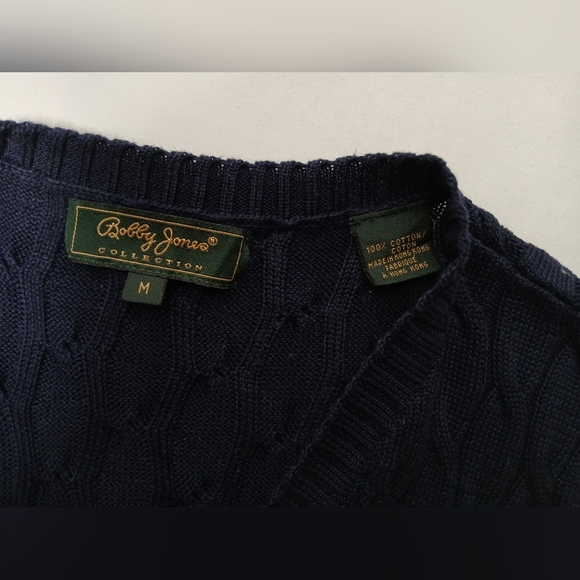 Bobby Jones Golf  V Neck Cable Knit 100% Cotton Men's Vest. Size M - Picture 7 of 7